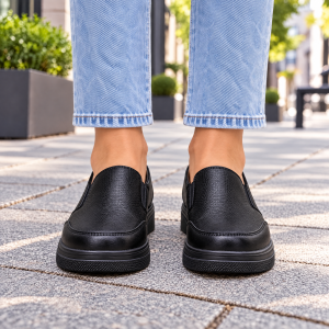 Дамски обувки от естествена кожа КОД 30-454-черен