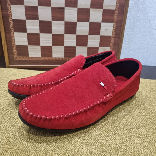 Мъжки мокасини от естествена кожа КОД М-1100-червен