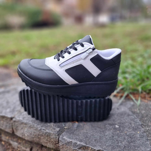 Дамски анатомични обувки КОД 244-черен/бял