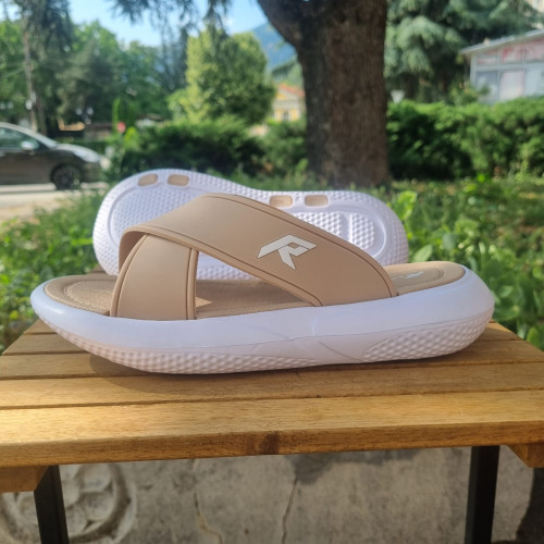 Дамски силиконови чехли КОД J-8762-беж