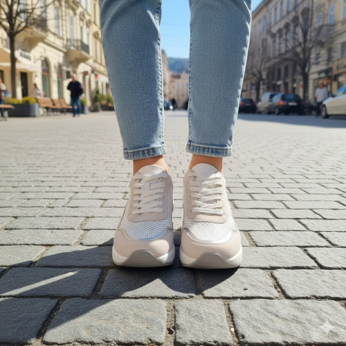 Дамски анатомични обувки от естествена кожа КОД Н-3048-бял