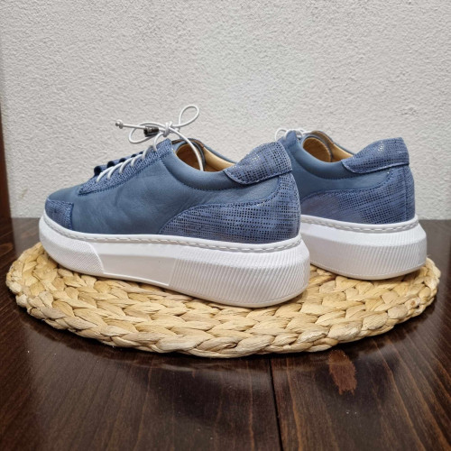 Дамски анатомични обувки от естествена кожа КОД АБВ-5505-син