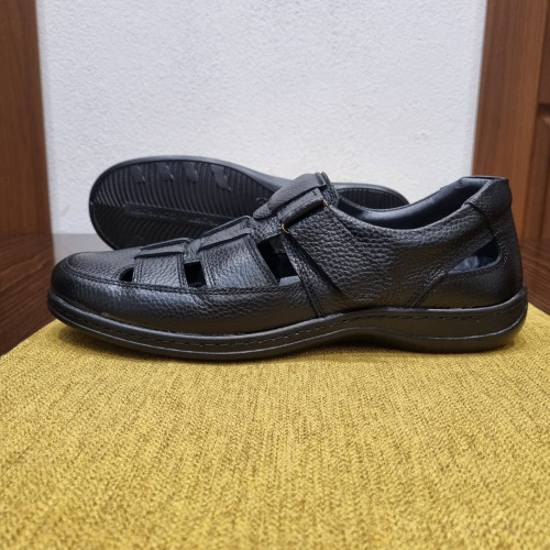 Мъжки летни обувки от естествена кожа КОД М-2253-черен